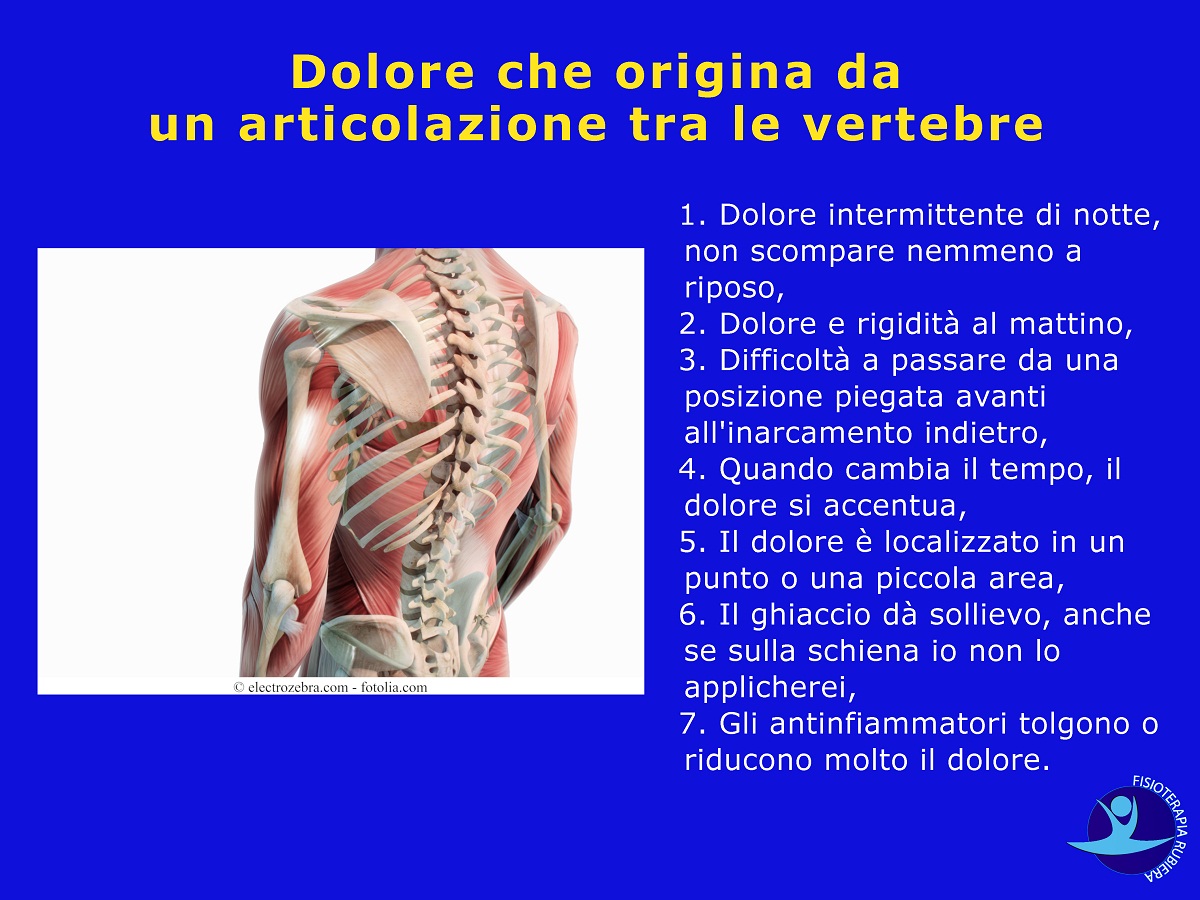 Dolore che origina da un articolazione tra le vertebre (1)